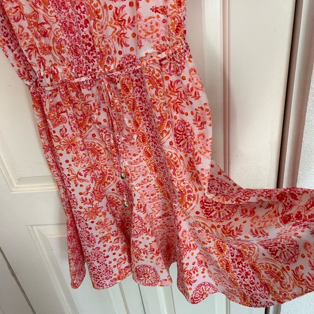 Emma & Michele Floral Print Tie Waist V-neck Dress Size Small - Picture 3 of 11